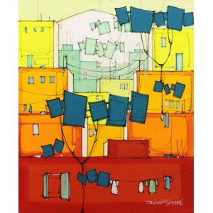 Salman Farooqi, 16 x 20 Inch, Acrylic on Canvas, Cityscape Painting, AC-SF-278